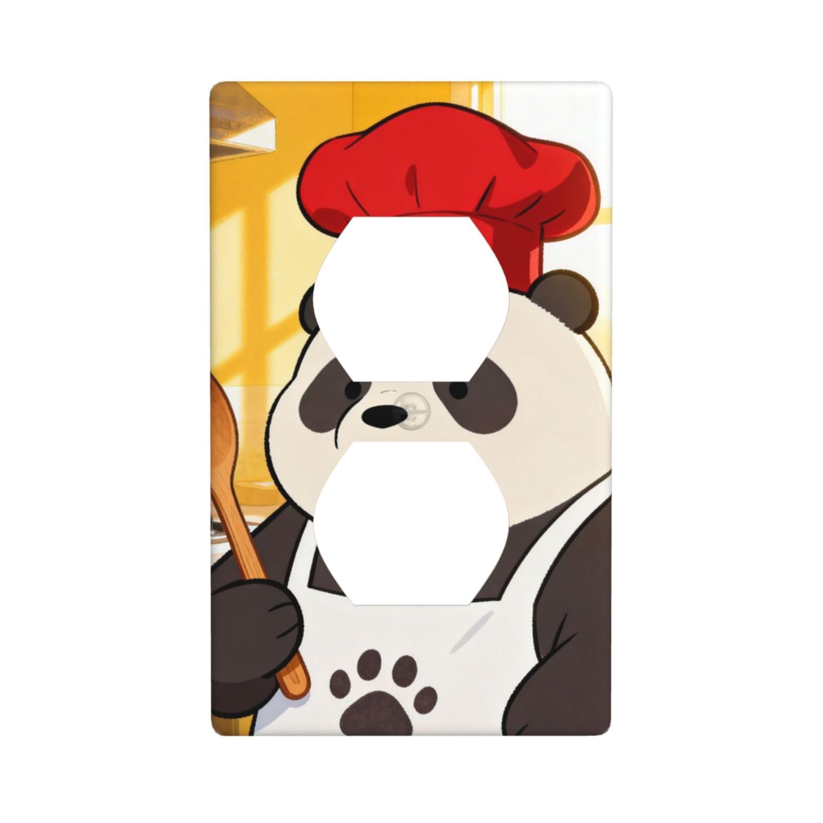 Panda Firefighter Hose Unbreakable Polycarbonate Switch Plate-1 Gang Screwless Wall Plate for Home Office