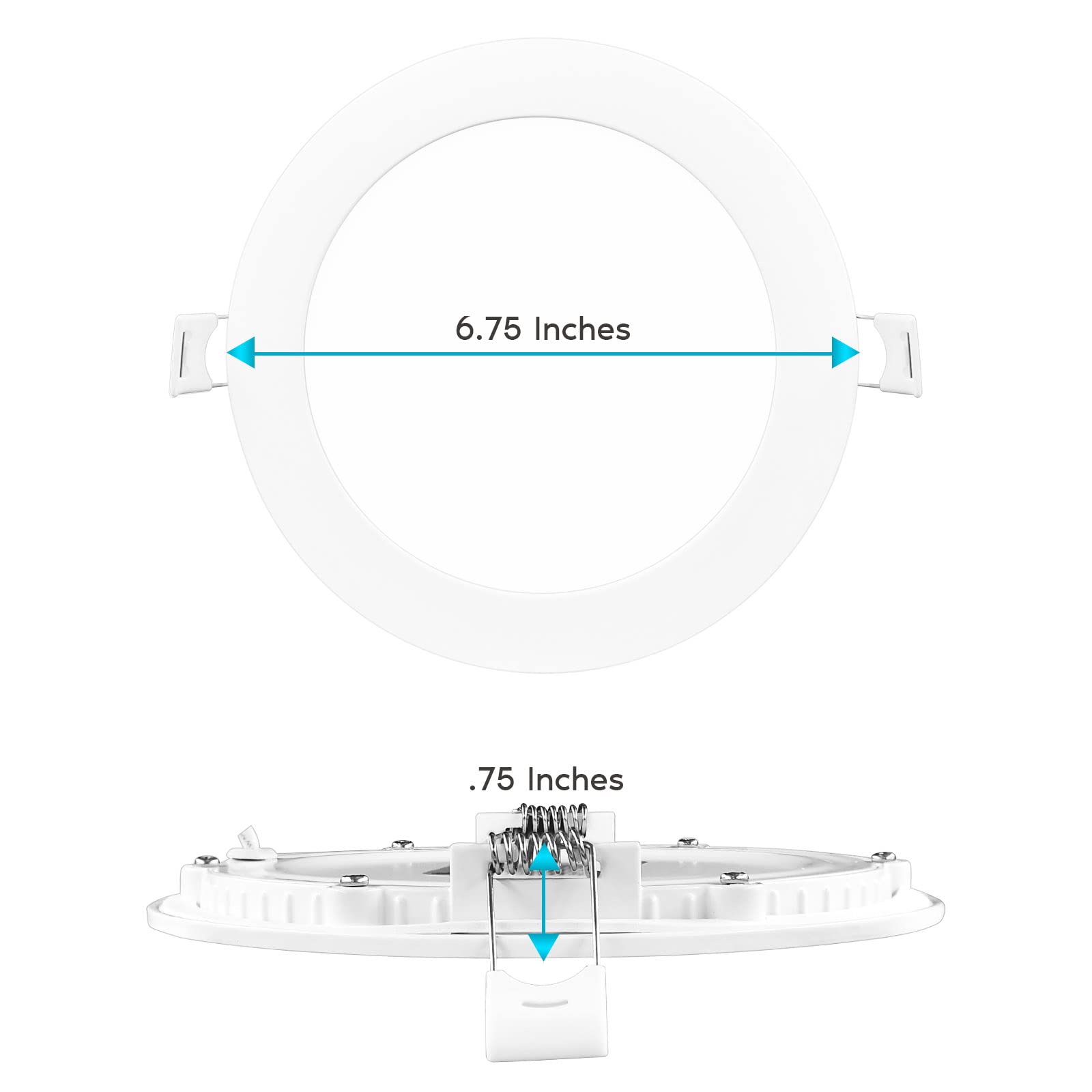 Luxrite 6 Inch Ultra Thin LED Recessed Light J-Box 14W 5 Color Options
