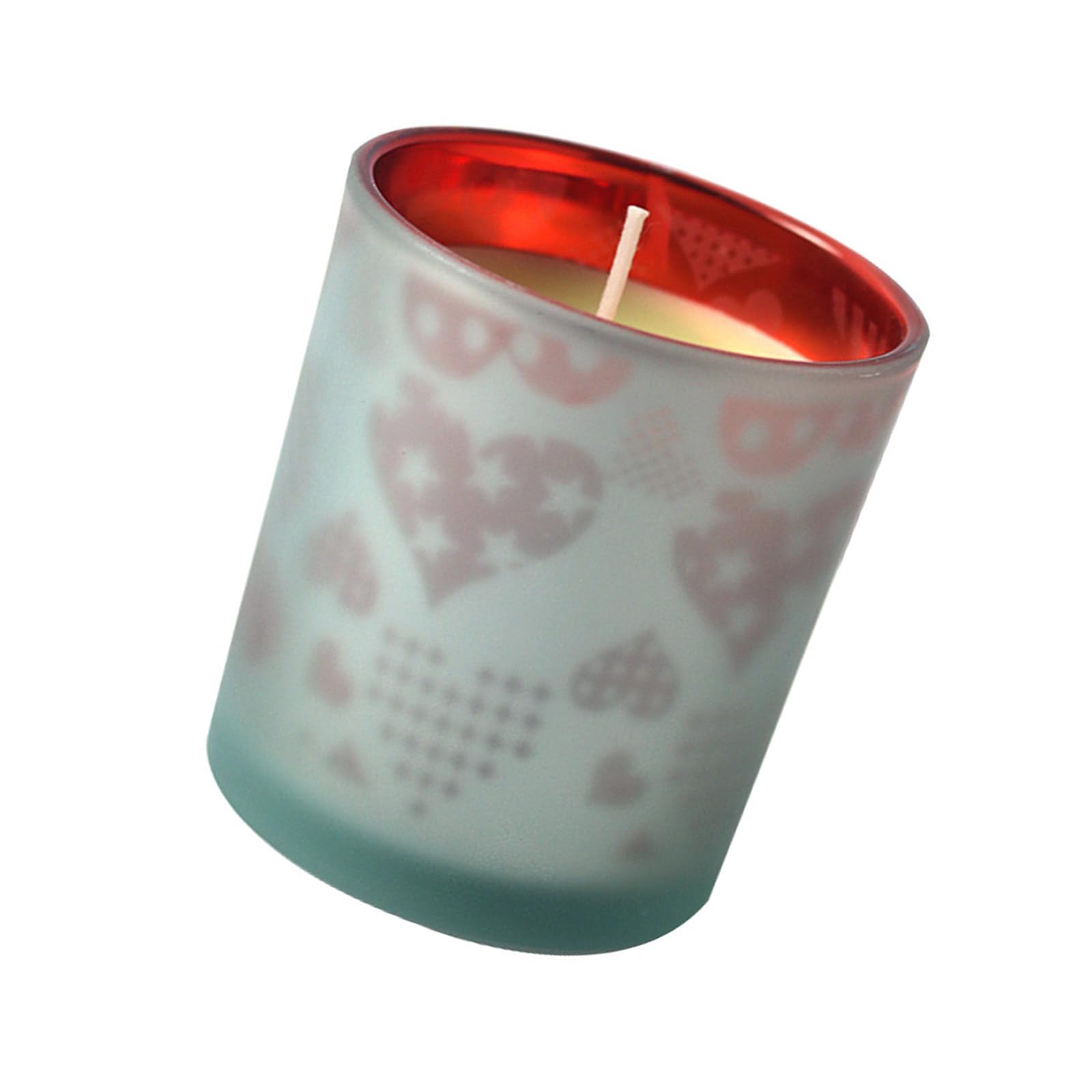 Jazuaiao Aromatherapies Scented in Love Heart Red Glass Jar for Wedding Centerpieces Decoration with Long Burning Time