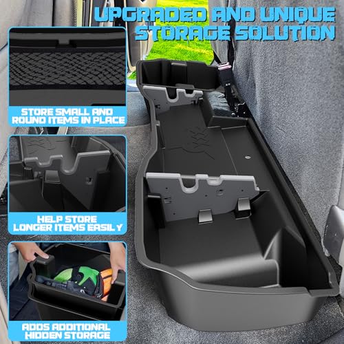 Image of WHALEMOTOR Underseat Storage Compatible with 2014-2018 Chevy Silverado GMC Sierra Double /Extended Cab 1500(Inclu 2019 Ld /Lt)& 2015-2019 2500 3500 HD, Upgraded Rear Under Seat Organizer Cargo Box