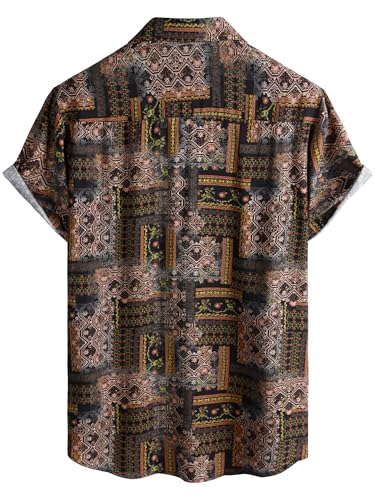 Image of JOTOOK Mens Hawaiian Shirt Short Sleeve Button Down Tropical Shirts Casual Floral Summer Beach Shirt