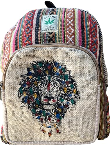 Gurkha Handmade Unique design Himalayan Hemp Backpack 13 IN Medium Hippie, Festival, Hiking & Tablet Laptop Backpack - Handmade In Mt. Everest Country Nepal3