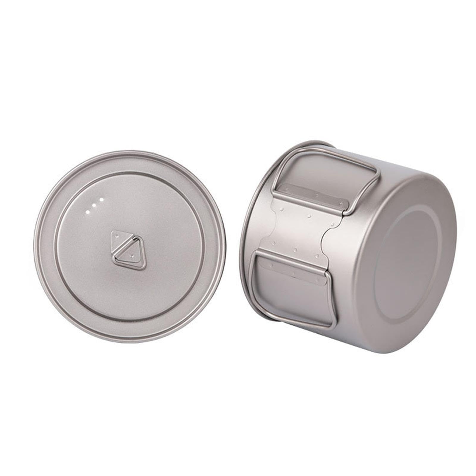 BEALIFE Mug en titane pour l'extérieur : polyvalent et léger, indispensable pour boire lors de randonnées, de camping pique-niques en famille au parc. Casserole titane avec couvercle, ustensiles
