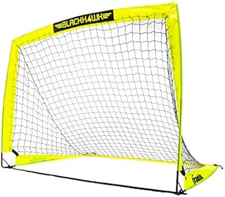 Franklin Sports Blackhawk Backyard Soccer Goal - Portable Kids Soccer Net - Pop Up Folding Indoor + Outdoor Goals - 4' x 3' - Optic Yellow