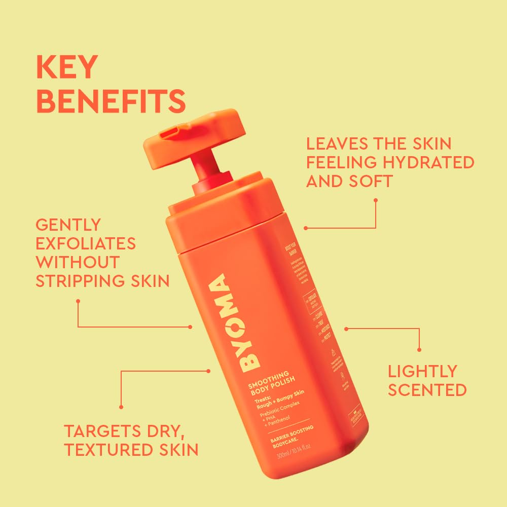 BYOMA Smoothing Body Polish - For Breakouts & Textured Skin - Exfoliating Body Scrub with PHA & Panthenol - Restores Skin Barrier & Soothes Inflammation - 10.14 fl oz - Image 3