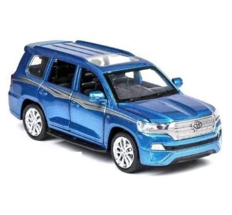 Image of New 1:32 Land Cruiser Diecast Alloy Metal Pull Back Car with Openable Doors Music Sound and Light Vehicle Toy Car for Kids Boys (Multicolor)