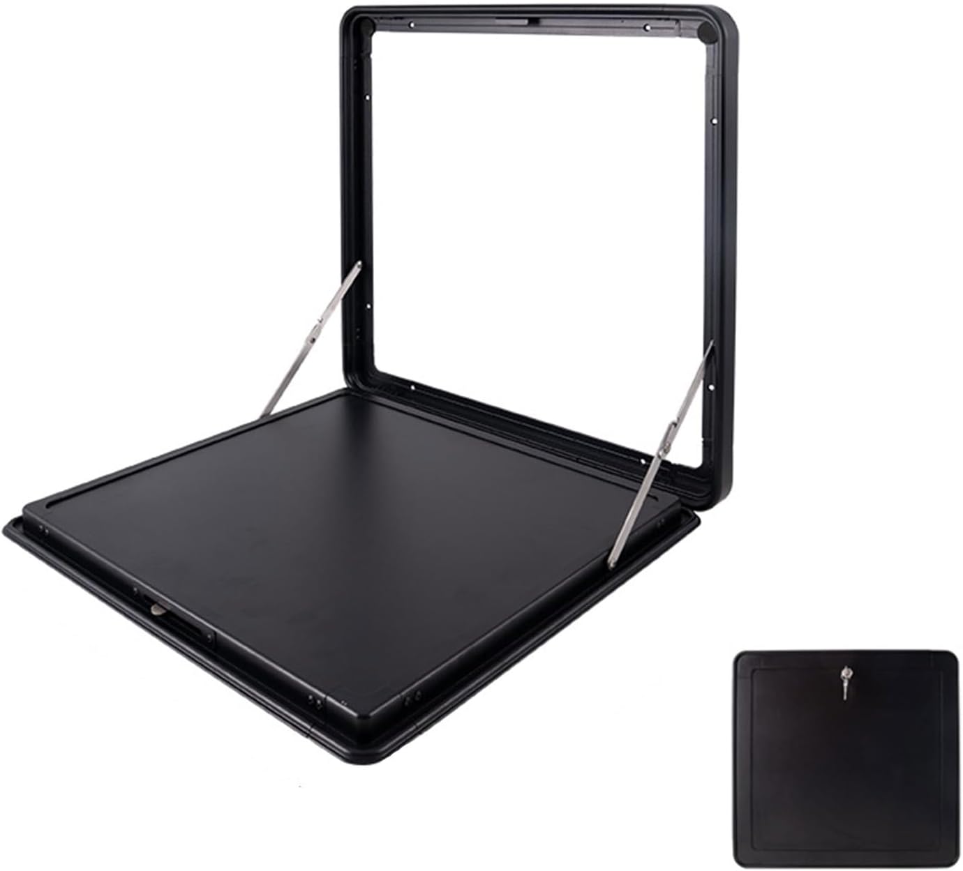 RV Folding Table, Campervan Outside Picnic Wall Mounted Table, Premium Aluminum Alloy Folding Wall Table Lockable Wall Table(Black,40 * 45cm/16 * 18in)
