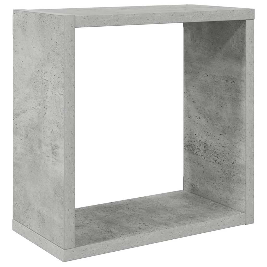 Set di 6 scaffali a cubo, in legno grigio cemento, 30 x 15 x 30 cm, mensole sospese, per soggiorno, camera da letto, cucina, per riporre e decorare, con spazio