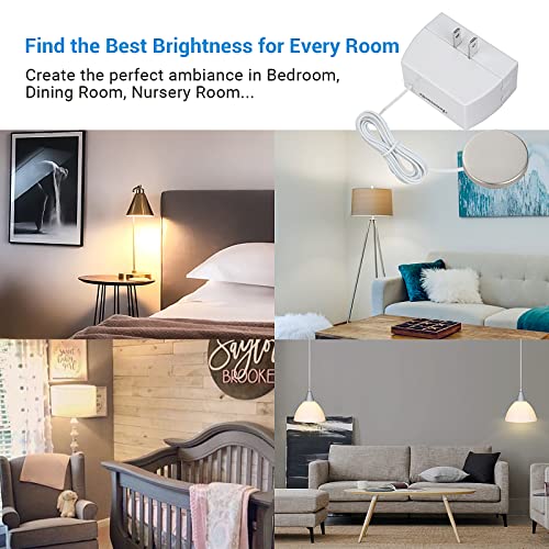 Dewenwils 2 Pack Touch Dimmer Switch, Touch Pad Control With 3 Levels Of Dimming, Dimmable Led/Cfl Lights, And Incandescent Bulbs, 8 Ft Extension Cord, Etl Listed, White #TOP5