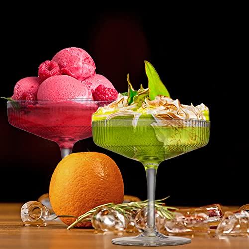 Hacaroa 4 Pack Vintage Coupe Glasses, 6.5 Oz Crystal Clear Cocktail Glasses, Short Stem Manhattan Martini Gimlet Glassware for Drinking Champagne, Sweet Wine, Martini - Thumbnail 6