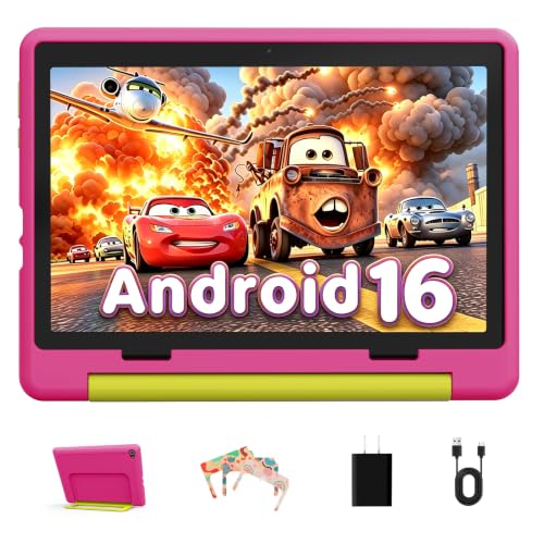 Image of Gleeso Android 16 Kids Tablet, 24GB RAM 64GB ROM Tablet for Kids Toddler Children, 6000mAh Battery, Parental Control, Kids Mode, GMS Certified, 10 Inch Kids Tablet with Case, Dual Camera, Gift, Pink