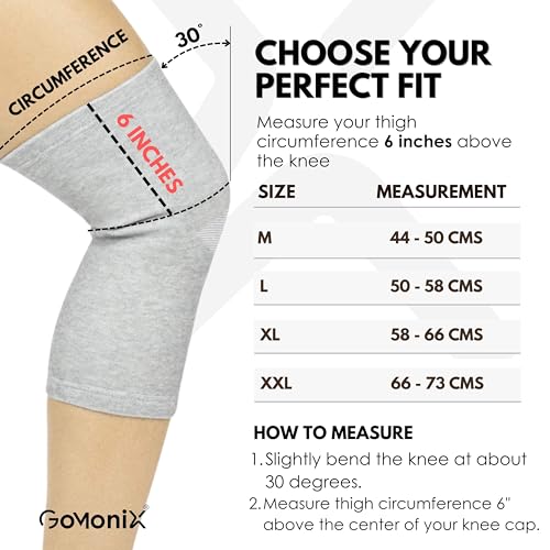 Image of Bamboo Knee Sleeves - Knee Support for Women and Men | Bamboo Compression Knee Sleeves | Perfect Knee Support for Women | Knee Brace for Knee Pain and Enhanced Comfort - XL