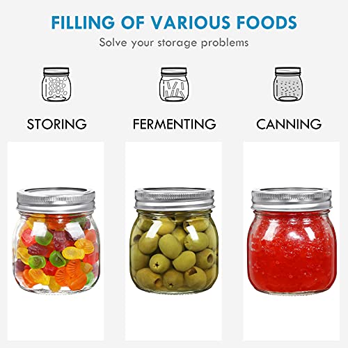 Yeboda 9 Pack Wide Mouth Mason Jars 10 Oz Glass Canning Jars With Airtight Lids And Bands For Preserving thumb #4