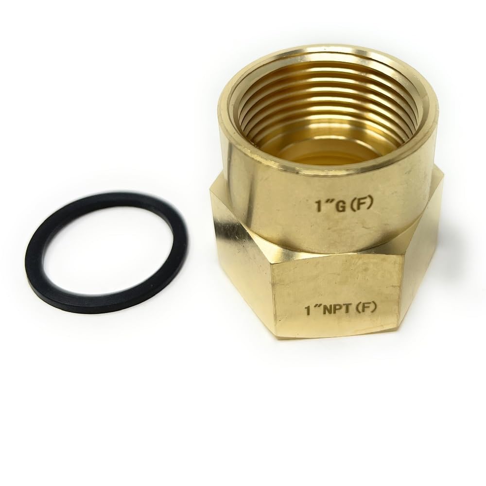 Cascada 1" G Thread (British BSPP) Female to 1" NPT Thread Female Pipe Fitting Adapter - Lead-Free