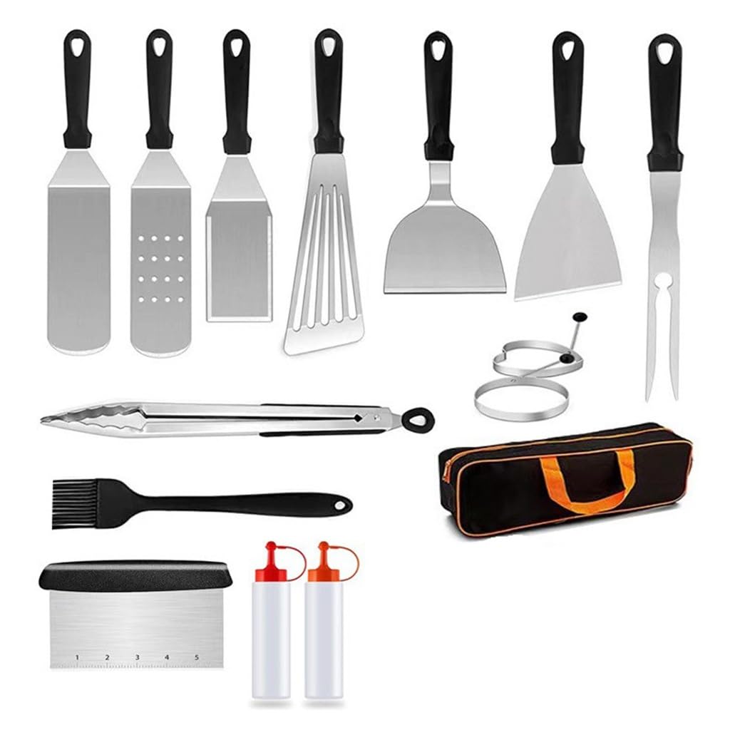Outils de barbecue en plein air avec pelle et fourchette pour plaque de cuisson