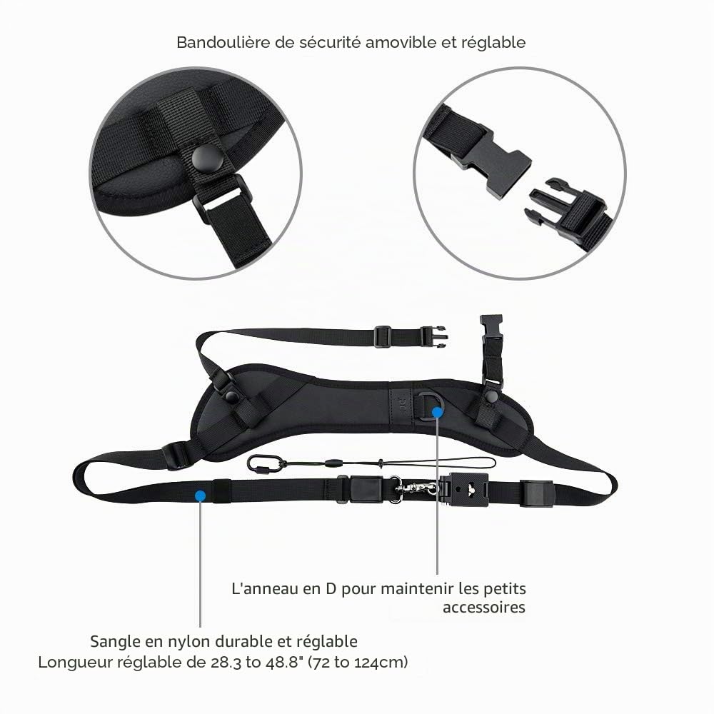 Sangle de cou réglable en néoprène pour appareil photo