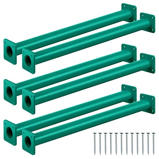Set of 6 Monkey Bars Ladder Rungs Playground Sets for Backyards Steel Swing Set Accessories Playground Equipment Outdoor Climbing Kits for Children Outdoor Indoor Playroom Supplies (Green, 16.5 Inch)