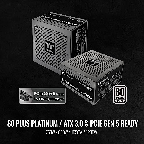 Image of Thermaltake Toughpower PF3 ATX 3.0 1050W 80+ Platinum Full Modular SLI /Crossfire Ready Power Supply; PCIe 5.0 12VHPWR Connector Included; 10 Year Warranty; PS-TPD-1050FNFAPU-L