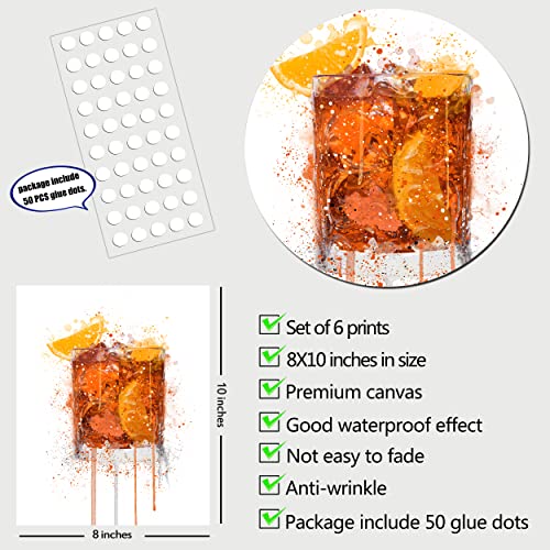 Wine Wall Art Bar Canvas Wall Art Decor,Colorful Wine Glass Art Print, Modern Wine Bottle Poster,Colorful Cocktail Art Prints Classic Cocktail Bar Poster,Fashion Bar Wall Decor Cocktail Wall Art Canvas Painting Kitchen Poster (8"X10" Unframed) #TOP1