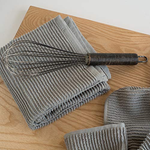 Now Designs 197422Aa Ripple Kitchen Towel, Set Of 2, London Grey #TOP2