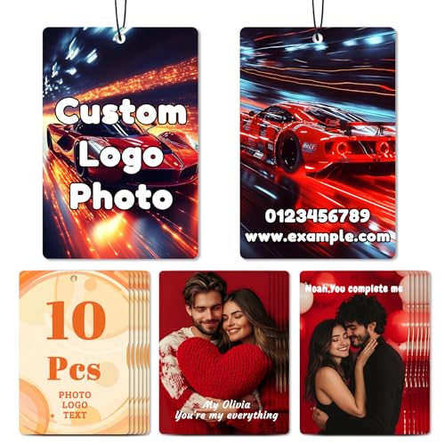 10/20/50/100 Stück Personalisierte Auto-Lufterfrischer mit Foto/Logo Maßgeschneidert Duft-Lufterfrischer Doppelseitige Bilder Großhandel für Kleiderschrank Bad Hängende (Rechtwinklig)