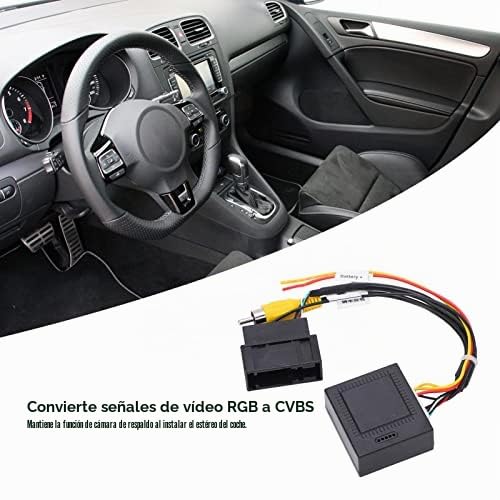 Akozon Convertidor RGB a AV, Adaptador de Caja Decodificador de Adaptador de Cable de Audio RCA AV de 12V 5W para Piezas de Cámara de Respaldo Magotan CC