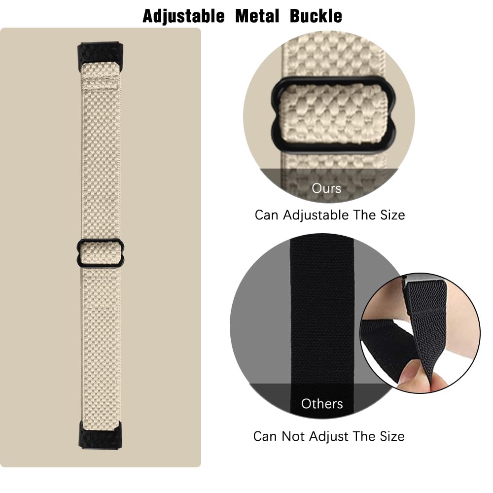 KoGiio Nylon Armband Für Fitbit Versa 3 / Sense – Verstellbar, Elastisch, Rosa, Für Sport & Alltag