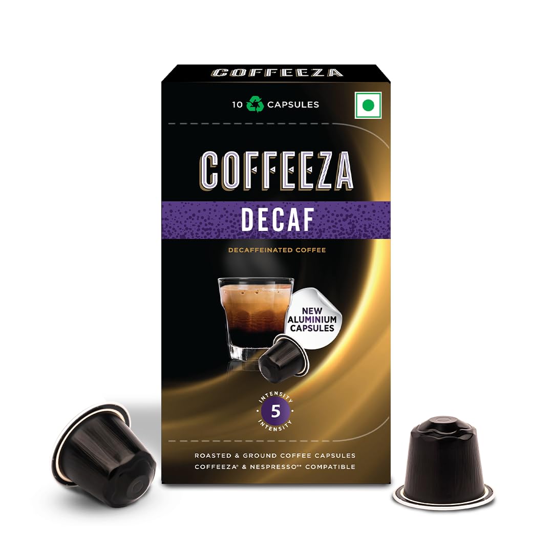 Coffeeza Decaf Specialty Coffee Capsules | 100% Arabica Coffee | A-Grade Beans from Chikmagalur | Single-Estate | Intensity 5 | Box of 3 (30 Capsules) (B0D9QJQXM8) Amazon Price History, Amazon Price Tracker