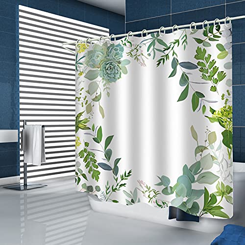 Rideau de séparation de salle de bain imperméable en polyester avec crochets - 5