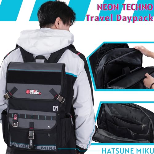 Image of Anime Backpack 25L, Neon EDM Techwear Travel Daypack - Collaboration Series for Hatsune Miku
