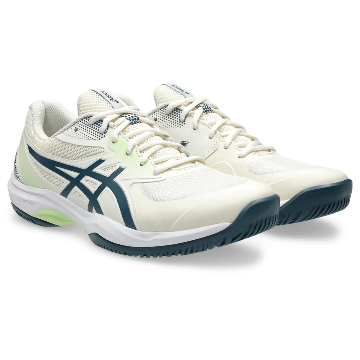 Asics Men's Game FlyteFoam Pickleball Shoes, 9, Cream/Tranquil Teal