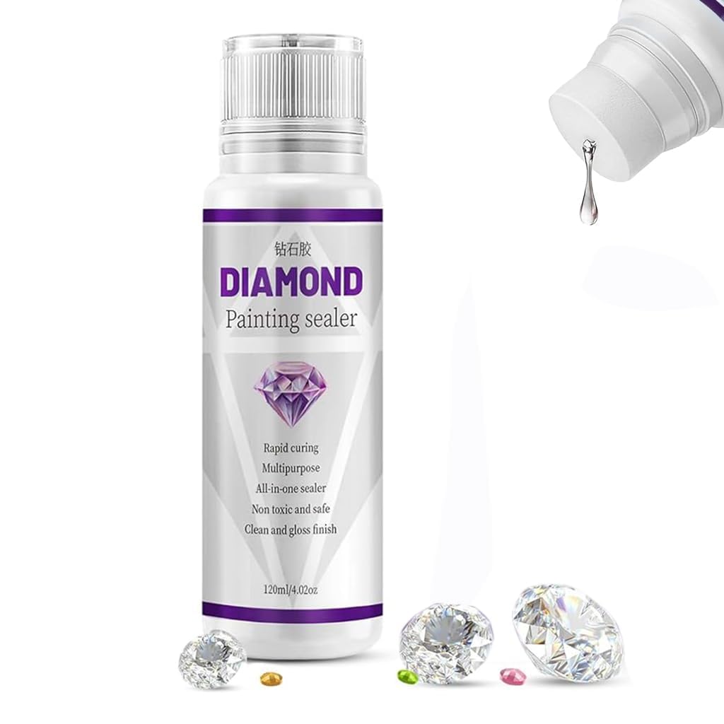 53 Arts Diamond Painting Sealer 120ML – 5D Diamond Art Glue Sealer with Shine Finish – Permanent Hold Puzzle & Craft Glue for Diamond Painting Accessories-image-30