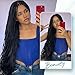 Lady Hanne Braided Full Lace Wigs Knotless Box Braid Curly Ends Wig for Black Women 28 Inches Square Braided Lace Synthetic Black Hair