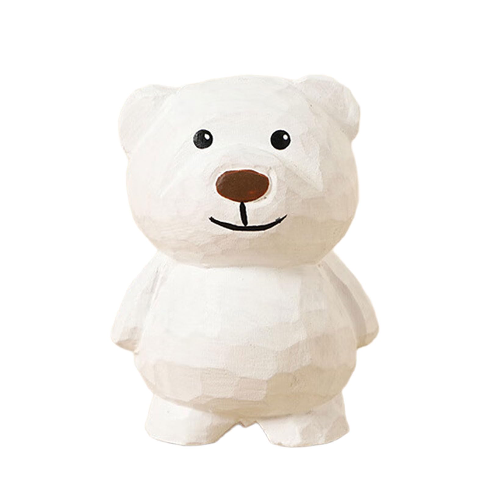 Shunzhong White Bear Sculpture Home Decoration Art Living Room Bedroom Size Artisanal Bear Carving Gift