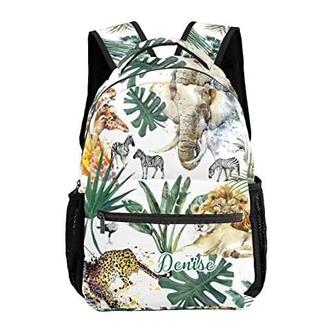 Safari Jungle Animals Palm Personalised Kids Backpack Girl Boy Hand Luggage School Travel Bag Cover