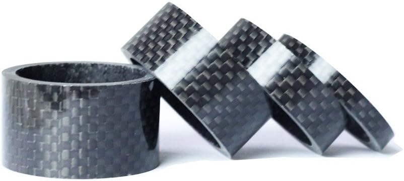 Yaruijia Carbon Fiber Bicycle Headset Spacers 1-1/8" stem set 5-10-15-20mm Pack of 4