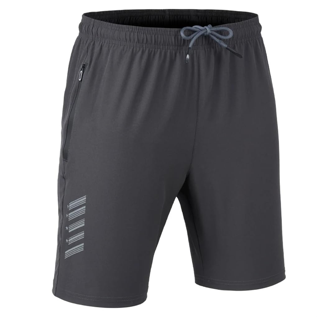 REHJJDFD Men Jogging Shorts Fitness Basketballl Breathable Jogger Beach SweatShorts Tennis Sports Shorts gray9 L