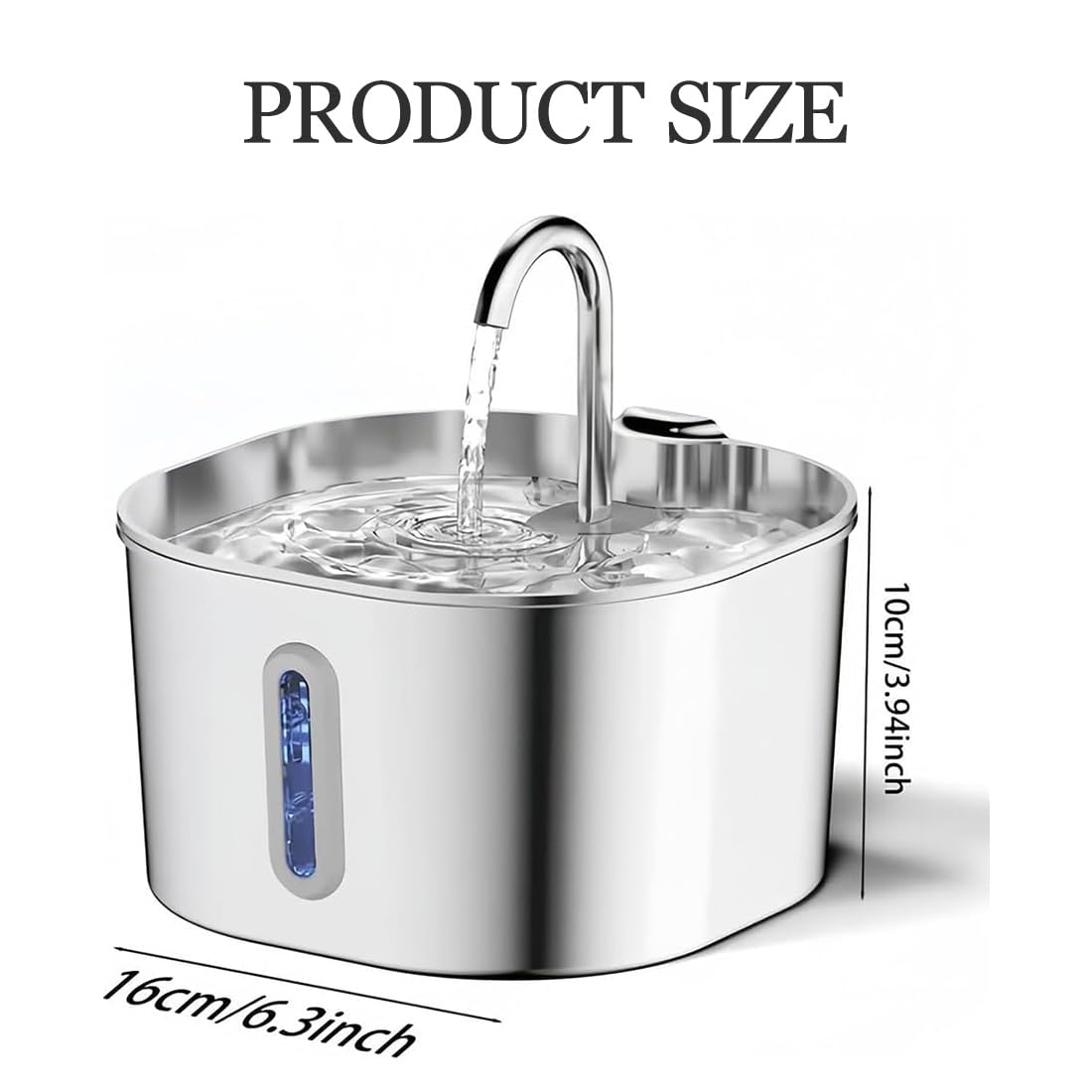 La Fuente para Perros, Fuente De Agua para Perros De Acero Inoxidable con Nivel De Agua Visible,Sistema De Filtración Triple Y Bomba Ultra Silenciosa para Perros Y Gatos (4 Filter Kit)