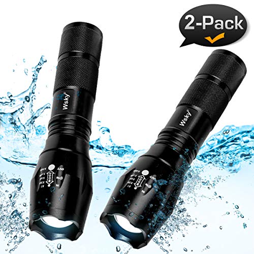 Wsky LED Tactical Flashlight - Best 1800X Powerful Waterproof Flashlight With High Lumen