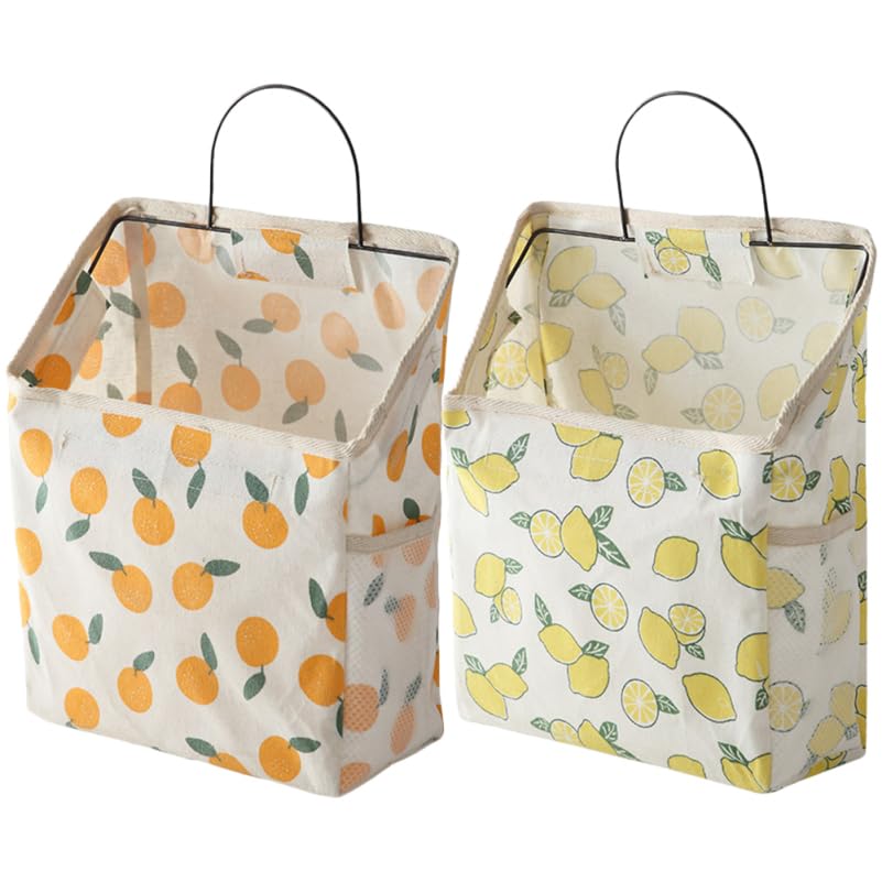 PRETYZOOM 2pcs Hanging Organizer Storage Bag Large Capacity Dorm Storage Pouch for Bedroom Bathroom Cloth Material Sundry Organizer for Tidy Living Space