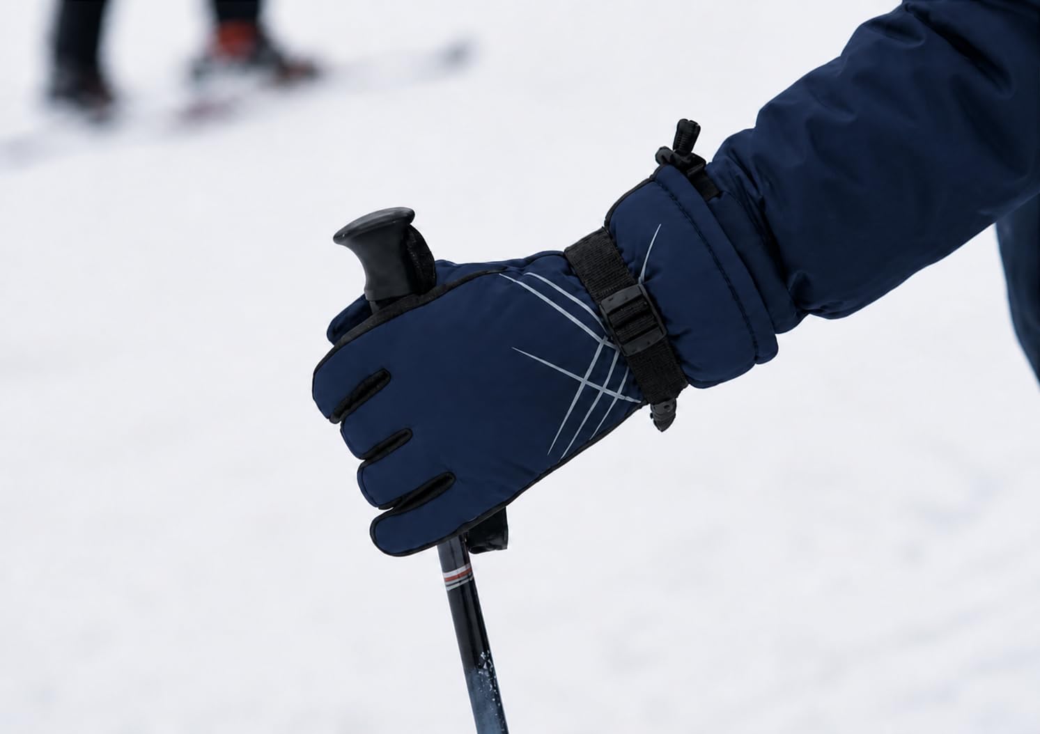 CLARZA Men & Women Winter Gloves, Waterproof Windproof Thermal with Adjustable Strap, Warm Snow Gloves for Outdoor Sports & Riding, Black (Black) 1