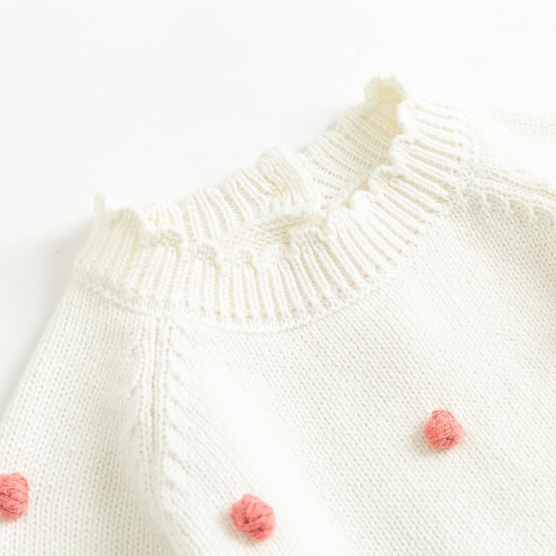 Simplee kids Baby Girls Rompers Long Sleeve Pompoms Infant Toddler Jumpsuit for Spring Fall Winter - Image 3