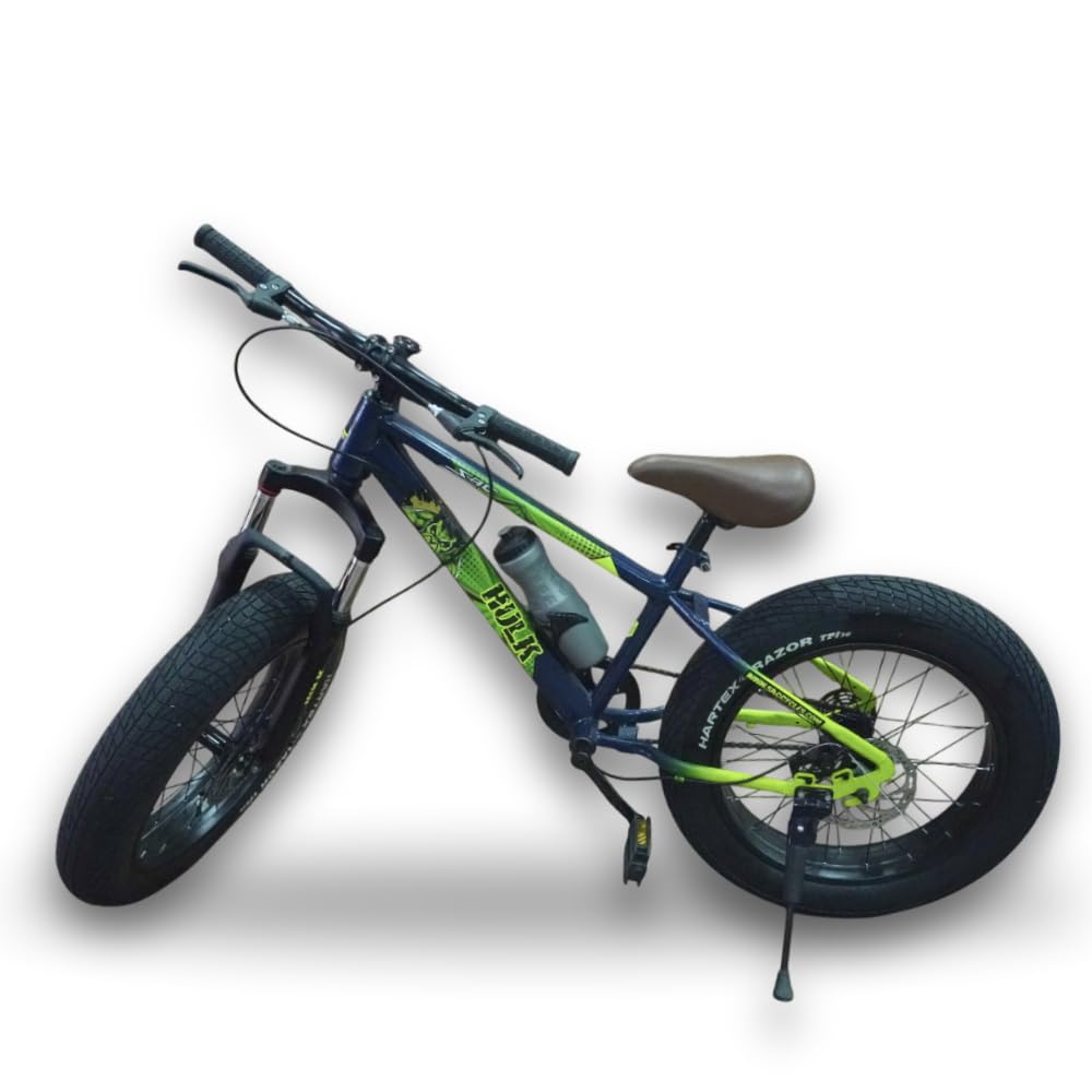Hulk 2.0 Fat Tyre Bicycle 20 T | Single Speed MTB with Dual Disc Brakes & Front Suspension (90% Assembled) for Kids, Teens & Adults (8+ Years)-image-11