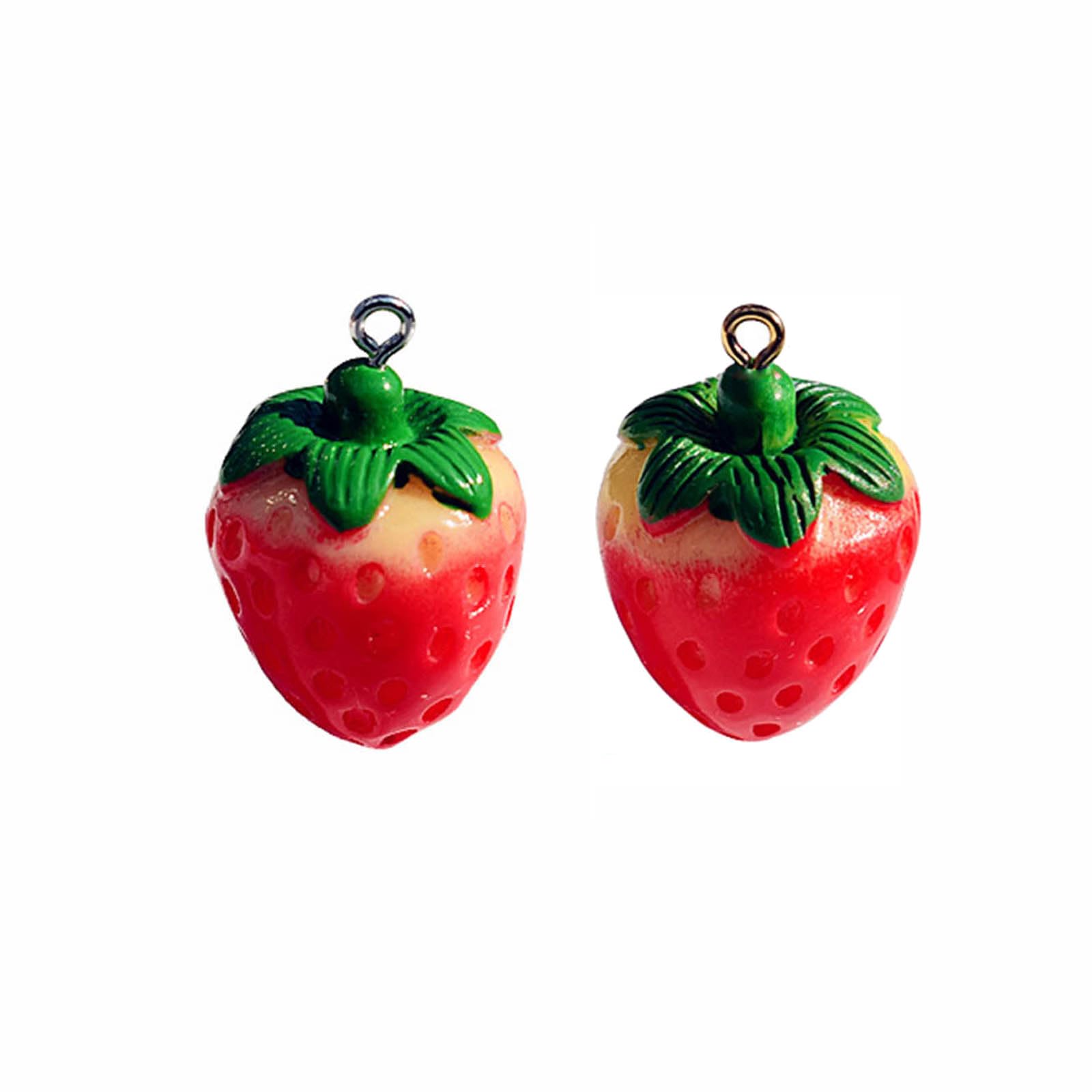 Tinoaly 90pz Mini Fragole in Resina, Retro Piatto Fragole Retro Piatto Artigianato Graziosi Perline Frutta Decorazioni Cover Telefono per Creazione Gioielli Fai da Te Scrapbooking Decorazioni