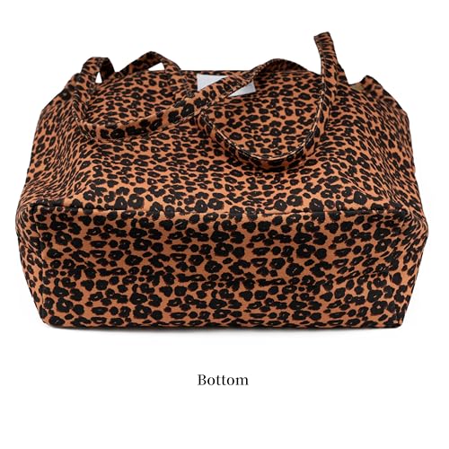 Image of TOPASION Cute Corduroy Tote Bag Canvas Shoulder Handbags for Women Travel Shopping