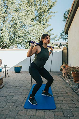 Pilates Bar Kit With Adjustable Resistance Bands Portable Home Gym Equipment x3 Full Body Workout Exercise Band For All Levels Yoga Strength Training on The Go for Women Men Premium Purple and Black