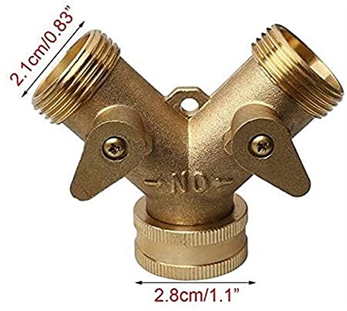 Raccord de tuyau en laiton RJJ avec double vanne réglable pour connecteur de jardin 3/4 - 6
