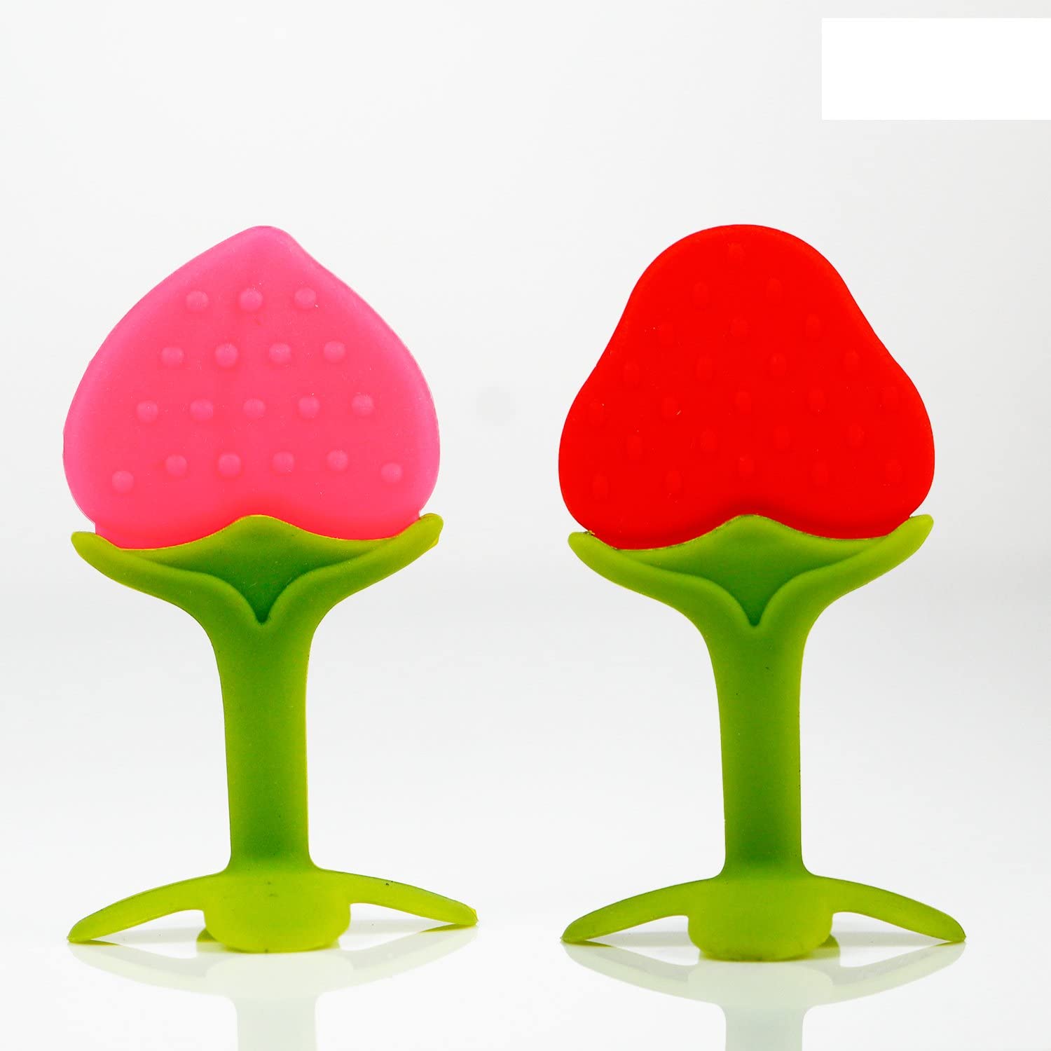 Chanak Baby Silicone Teether, Fruit Teether for Toddlers,100% Food Grade Silicone Teether, Non-Toxic & Latex Free Suitable for Kids Above 3 Months, BIS Approved. (Red & Pink)-image-46