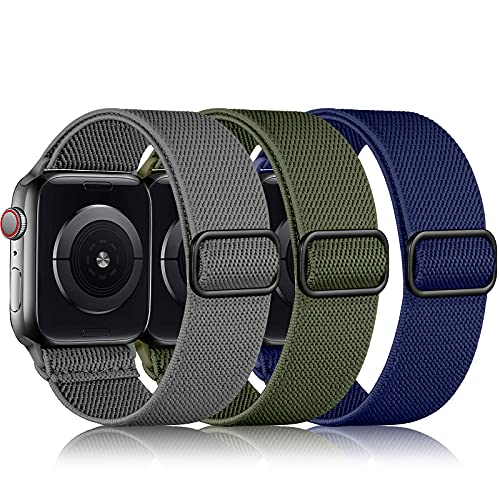Image of DaQin 3 Pack Stretchy Solo Loop Compatible with Apple Watch Bands Men Women