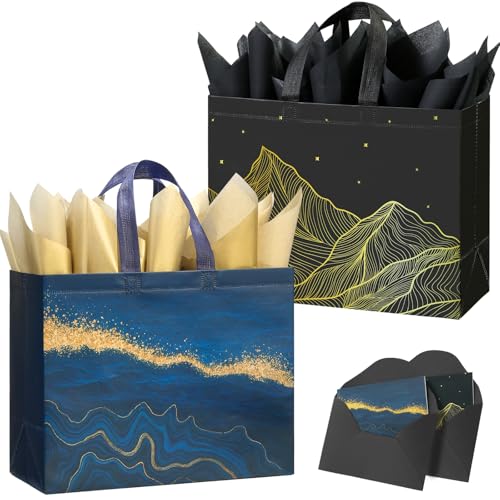 STYPOP Large Gift Bags with Tissue Paper (2-Pack)